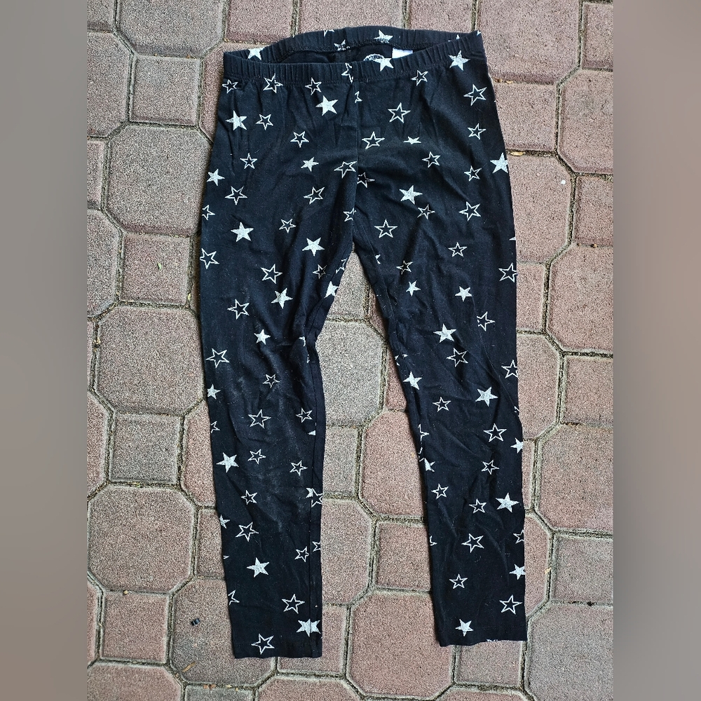 Black and Silver Star Pattern Leggings